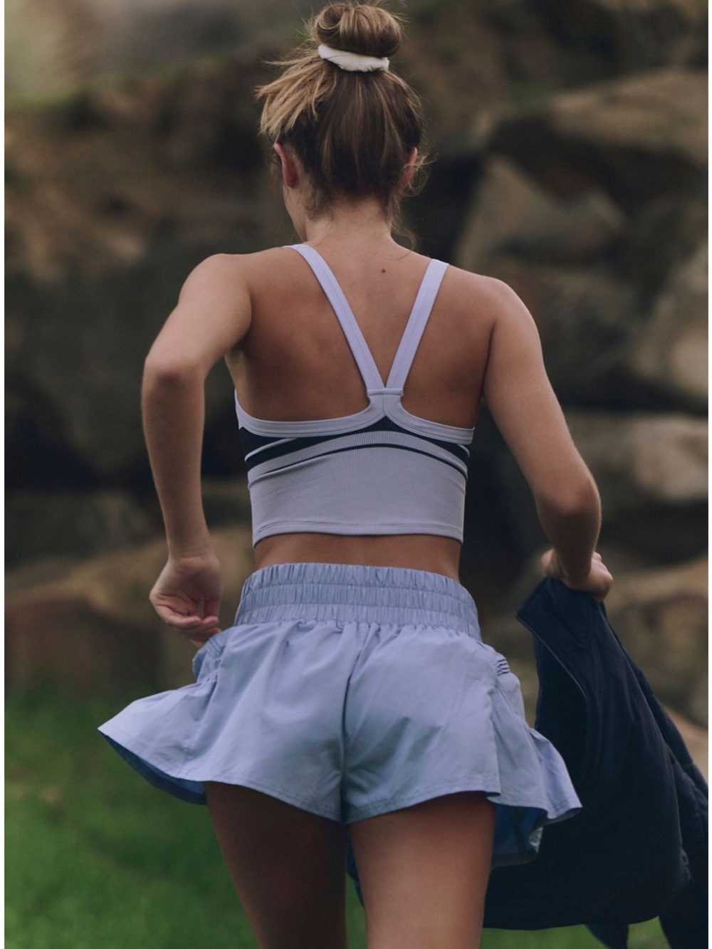 FP Movement Blue/Gray Get Your Flirt On Shorts • Size Large - Picture 2 of 10